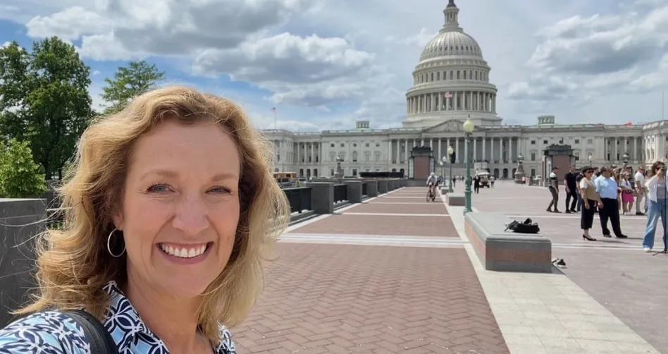 Dr. Melaney Sanchez during a field trip to the National Mall in Washington, DC.